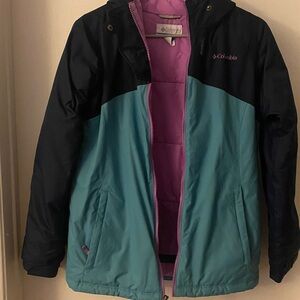 Columbia Pink Lined Jacket with Blue Logo Trim